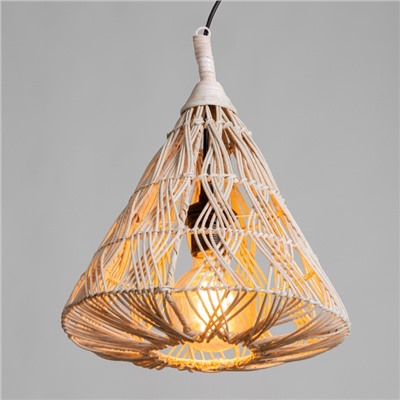 Светильник потолочный из ротанга «Саламет», 1×120 Вт, Е27, 30×30×40 см, белый