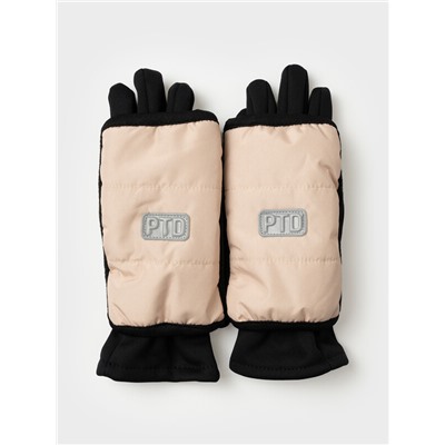 Комплект для девочек: митенки текстильные, перчатки трикотажные