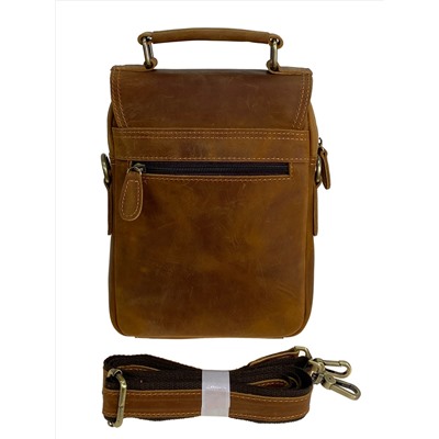 Сумка мужская из натуральной кожи, цвет рыжий