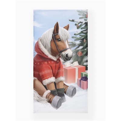 Набор кухонных полотенец «Доляна. Лошадь», 35×60 см-4 шт., 100% хл, рогожка, 160 г/м²