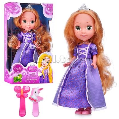 Кукла 25 см озвуч, Рапунцель, свет (амулет, руки и ноги сгиб, акс)