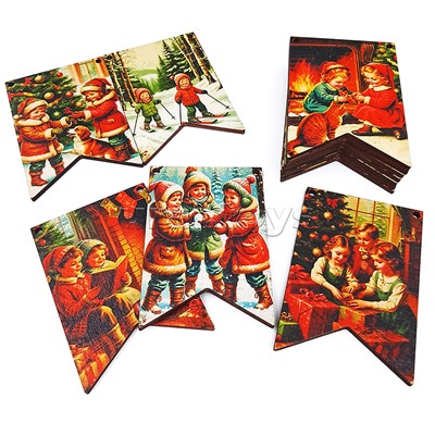 Набор "Новогодние флажки. Ретро" 12 дет.