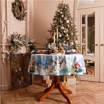 УЦЕНКА Скатерть Этель "Рождественский вечер" d=220 см, 100% хл, саржа 190 г/м2