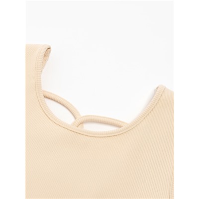 Топ с сеткой женский MINAKU: Casual Collection, ваниль, размер 40