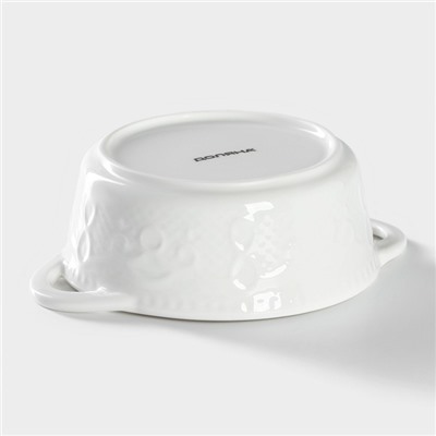 Форма для выпечки Доляна «Круг. Ланзо», 15×11.6 см, жаропрочная керамика, цвет белый