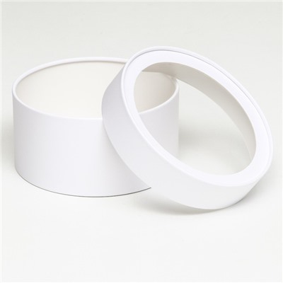 Подарочная коробка круглая «Алмаз» белый, завальцованная с окном, 21×11 см