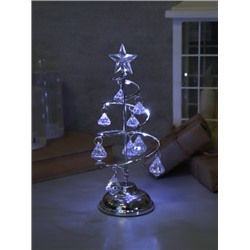 Новогоднее украшение Елка 19 см серебро / NG-01/2 /уп 96/Новый год