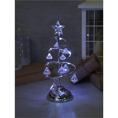 Новогоднее украшение Елка 19 см серебро / NG-01/2 /уп 96/Новый год