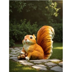 Садовая фигура из полистоуна «Белочка с орешками», 16×8.5×17 см