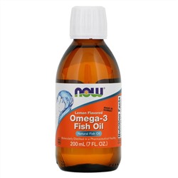 Now Foods, рыбий жир с омега-3, со вкусом лимона, 200 мл (7 жидк. унций)