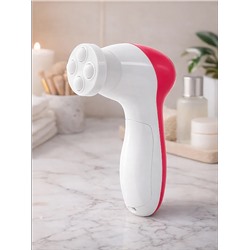 Щётка для массажа и умывания LMZ-039, 5 в 1, для лица и тела, электрическая, от батареек 2хAA, розовая