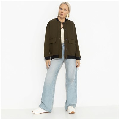 Бомбер с накладными карманами, Бунтарка (green)