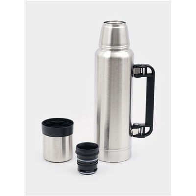 Термос, 1.2 л, Движение, "Мастер К.", с кружкой, сохраняет тепло 18 ч, 36 х 11 см, хром