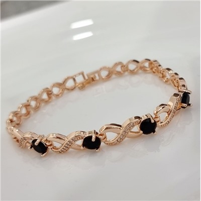 Браслет женский на руку Дубайское золото покрытие позолота, вставка: фианит, арт.314.951