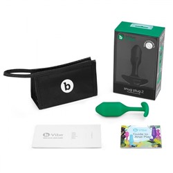 Зеленая пробка для ношения B-vibe Snug Plug 2 - 11,4 см.