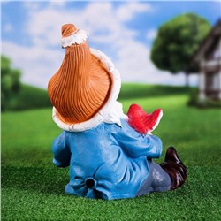Садовая фигура из полистоуна «Гном сидячий», 26×30×37 см