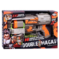 Бластер "Double magas" с мягкими пулями, в коробке