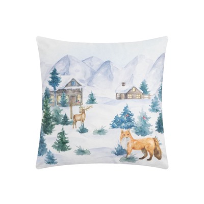 Наволочка декоративная новогодняя «Этель. Зима», 40×40 см, велюр