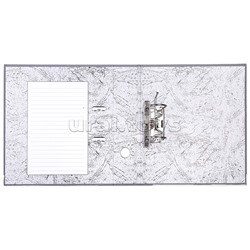 Папка с арочным механизмом A4 75 мм PP разобранная, металлическая окантовка, запечатка форзаца, наварной карман с этикеткой, серая