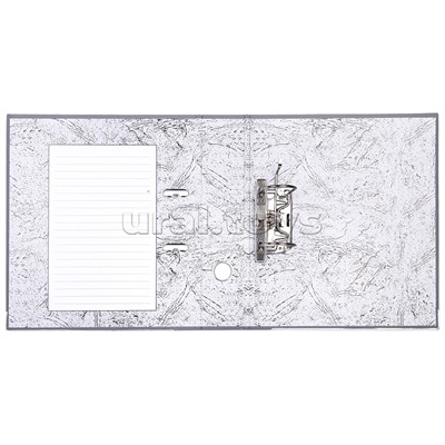 Папка с арочным механизмом A4 75 мм PP разобранная, металлическая окантовка, запечатка форзаца, наварной карман с этикеткой, серая