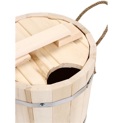 Запарник - ведро для бани и сауны, 9 л, липа, пластиковая вставка, с крышкой, «Добропаровъ»