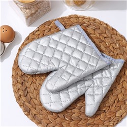 Набор прихваток Доляна «Профи», 2 шт., 23×17 см, цвет серый