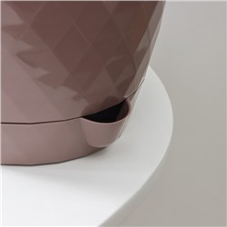 Горшок для цветов, с прикорневым поливом «Румба», 3 л, d=18 см, h=17 см, пластик, с поддоном, цвет мокко