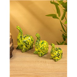 Набор сувенирный «Слоники», h=17 см, h=15 см, h=12 см, дерево