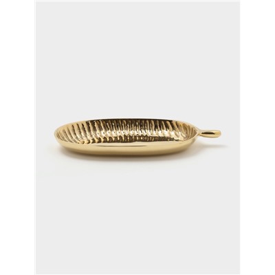 Блюдо сервировочное «Ливс», 7.5×16.5×1.5 см, латунь