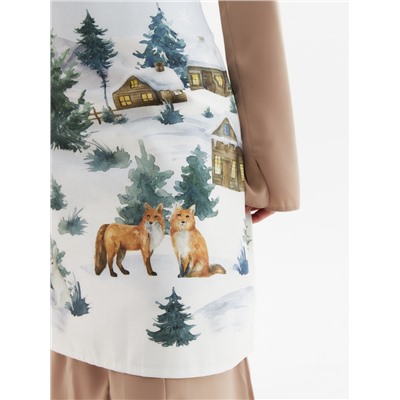 Фартук новогодний «Этель» Forest animals 60×70 см, 100% хл, саржа 190 г/м²