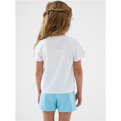 Комплект трикотажный для девочек: фуфайка (футболка), шорты