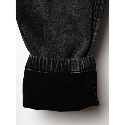 Брюки текстильные джинсовые утепленные флисом для мальчиков