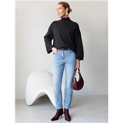 Джинсы мом фит из мягкой эластичной джинсы 12OZ