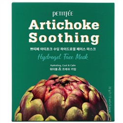 Petitfee, Artichoke Soothing, успокаивающая гидрогелевая маска для лица с артишоком, 5 шт., по 32 г (1,12 унции)