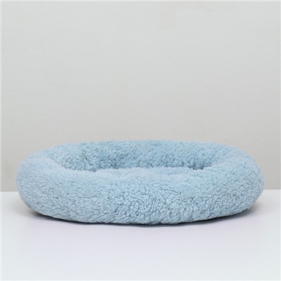 Лежанка для животных «Уют», мягкий мех, 45×35×11 см, голубая