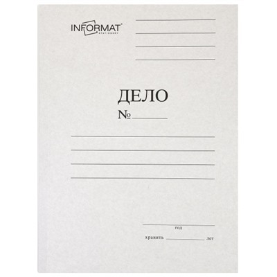 Скоросшиватель бумажный  А4"ДЕЛО" 400 г/кв.м немелованный RP404OW inФОРМАТ