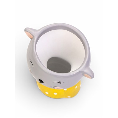 Декоративный горшок для цветов «Милый котёнок», 300 мл, 11×6 см, керамика
