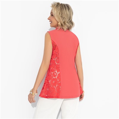 Жилет с кружевными вставками, Модное исключение (coral)