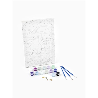 Картина по номерам на новый год на холсте с подрамником «Белый мишка», 20×30 см