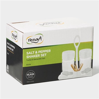 Набор для специй «Лекса», 150 мл, стекло, пластик, чёрный