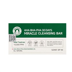 Some By Mi, Кусковое мыло с кислотами AHA, BHA и PHA, для устранения несовершенств кожи за 30 дней, 160 г
