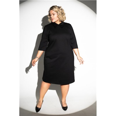 Платье с пайеточным воротом (Черный)