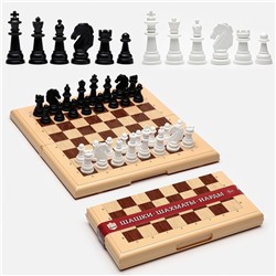 Настольные игры 3 в 1, шашки, шахматы, нарды, поле 32×32 см, пластик