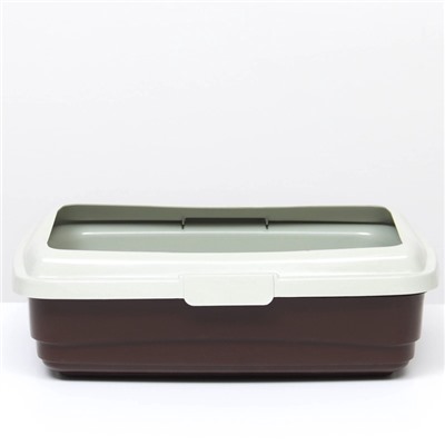 Лоток большой с сеткой и бортиком Atlantis «Стандарт», 43×33×12.5 см, шоколад