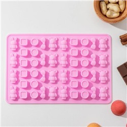 Форма для мармелада «Игрушки», силикон, 20.7×13.7×1 см, 48 ячеек, цвет МИКС