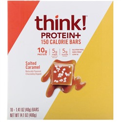 Think !, Protein+ 150 Calorie Bars, Salted Caramel, 10 Bars, 1.41 oz (40 g) Each