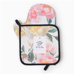 Набор кухонный «Этель» Love and Grace: варежка-прихватка 20×28 см, прихватка 19×19 см,100% хлопок