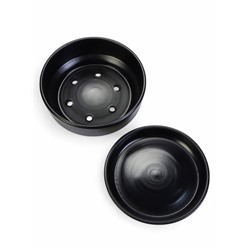 Горшок - бонсайница «Огма» для кактусов и суккулентов, 3 л, d=26 см, h=8 см, керамика, с поддоном, чёрный