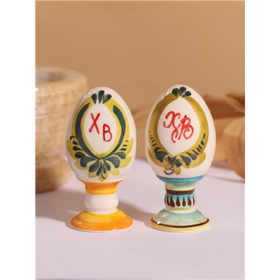 Фигурка керамика «Яйцо на ножке. Пасха», гжель, 9.5 см, МИКС