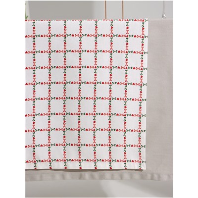 Дорожка на стол Этель Flower Cage 40×149 см, 100% хлопок, рогожка 186 г/м², белая